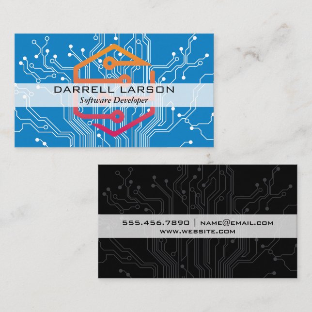Circuit Board | Tech Logo Business Card (Front/Back)