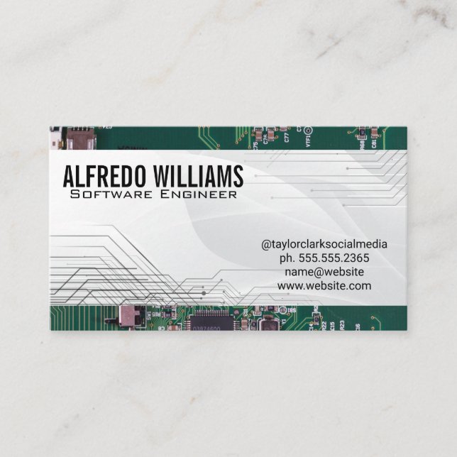 Circuit Board Tech | Software Programmer Business Card (Front)