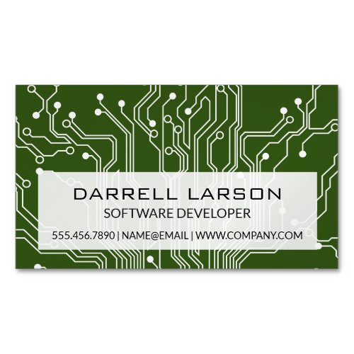 Circuit Board  Technology Business Card Magnet