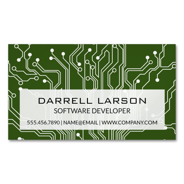 Circuit Board | Technology Business Card Magnet (Front)