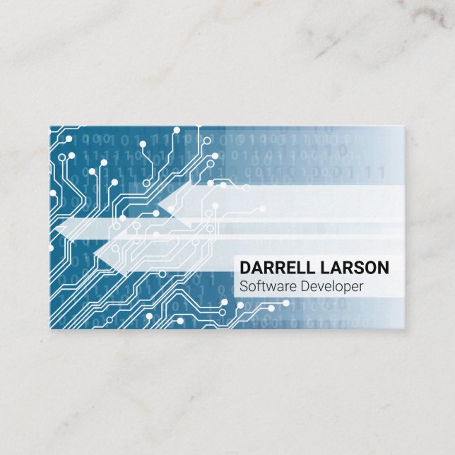 Circuit Board | Technology | Coding Numbers Business Card (Front)