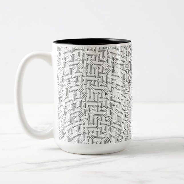 Circuit Board Two-Tone Coffee Mug (Left)
