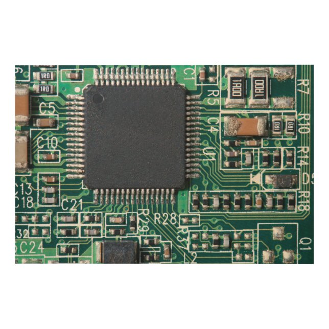 Circuit board wood wall art (Front)