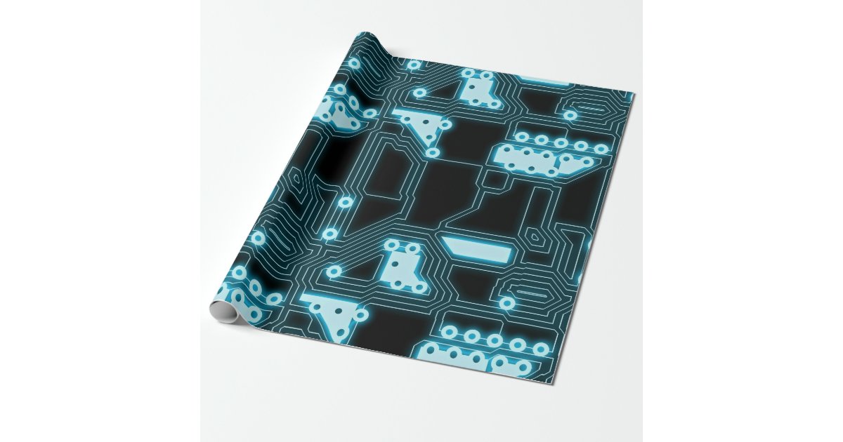 circuit board wrapping paper Zazzle