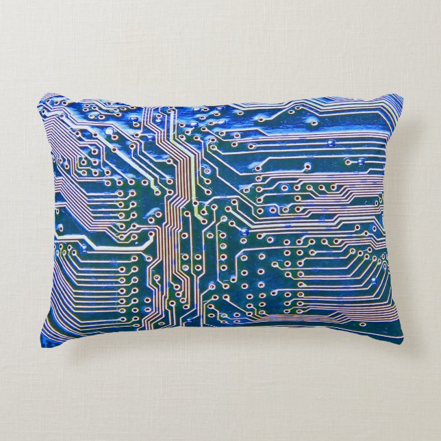 Circuit Boardboard,computer,blue,capacitor,chip,ci Accent Pillow (Front)