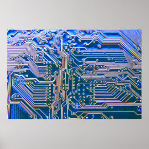 Circuit Boardboard,computer,blue,capacitor,chip,ci Poster