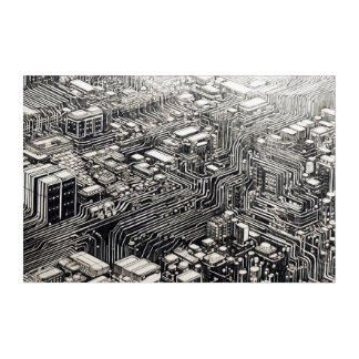 Circuit City ink drawing Acrylic Print