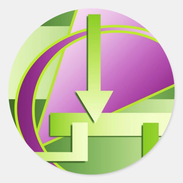 "Circuit Diagram" digital art print Classic Round Sticker (Front)