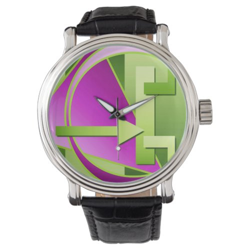 Circuit Diagram digital art print lime green Watch