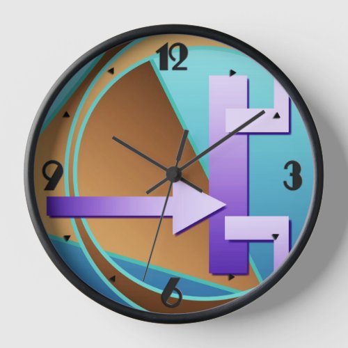 Circuit Diagram digital art print turquoise Clock