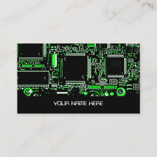 Circuit Green 2 business card template