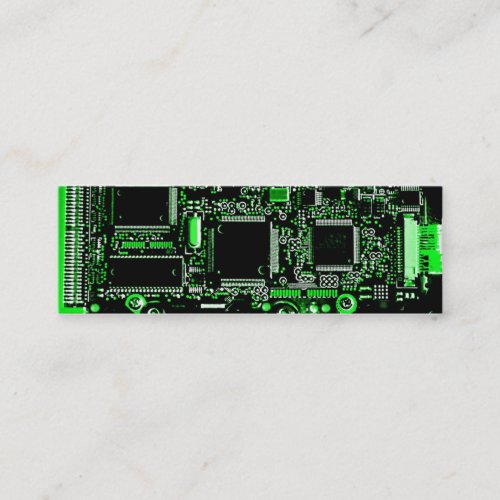 Circuit Green 2 business card template skinny