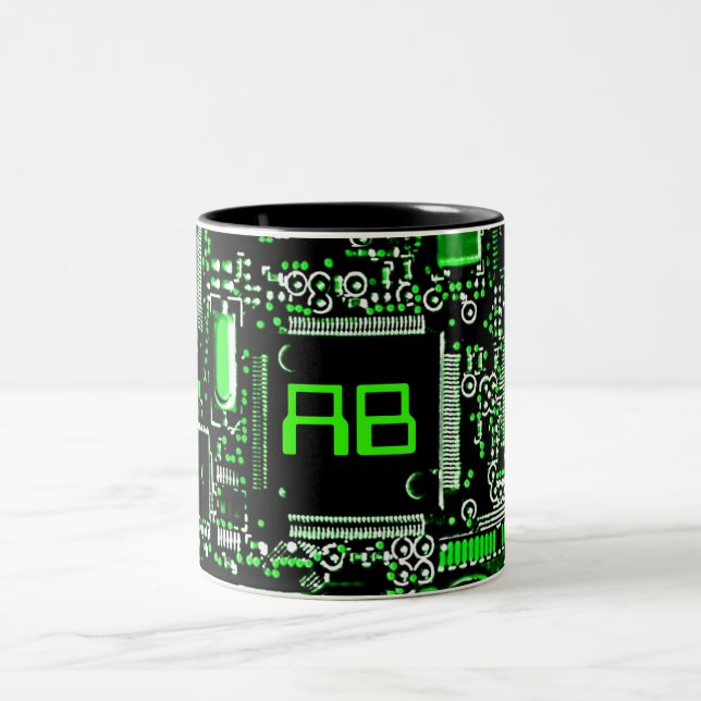 Circuit Green 2 monogram mug (Center)