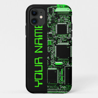 Circuit Green 2 "Name" iPhone 5 case side black