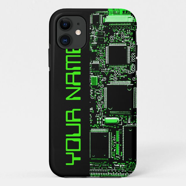 Circuit Green 2 "Name" iPhone 5 case side black (Back)