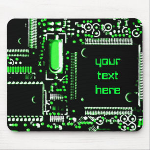 Circuit Green 2 'Your Text' mouspad Mouse Pad