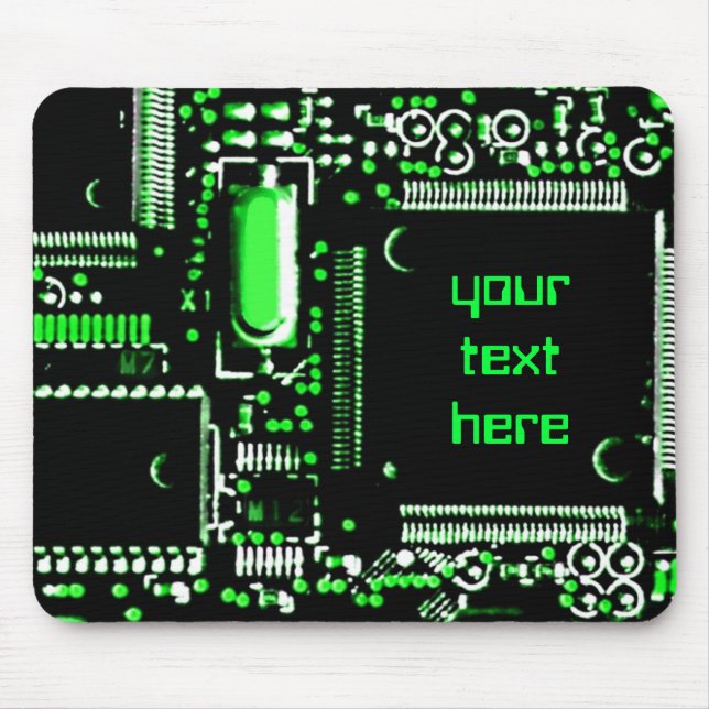 Circuit Green 2 'Your Text' mouspad Mouse Pad (Front)