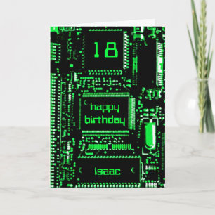 Circuit Green 'Age and Name' birthday card