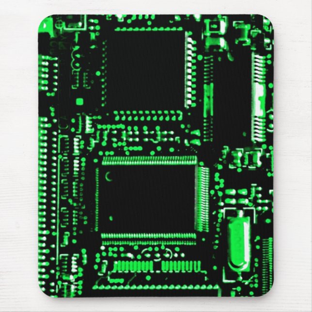 Circuit Green mouspad portrait Mouse Pad (Front)