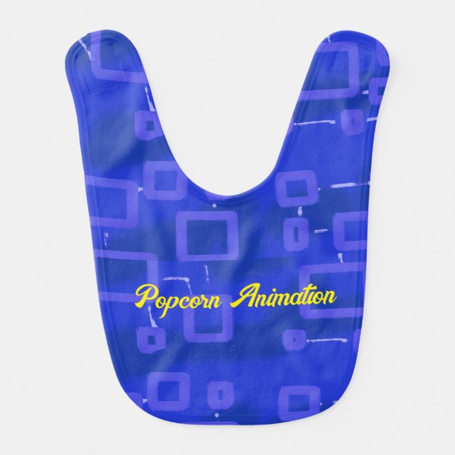 Circuit in Candy Blue Geometric Baby Bib (Front)