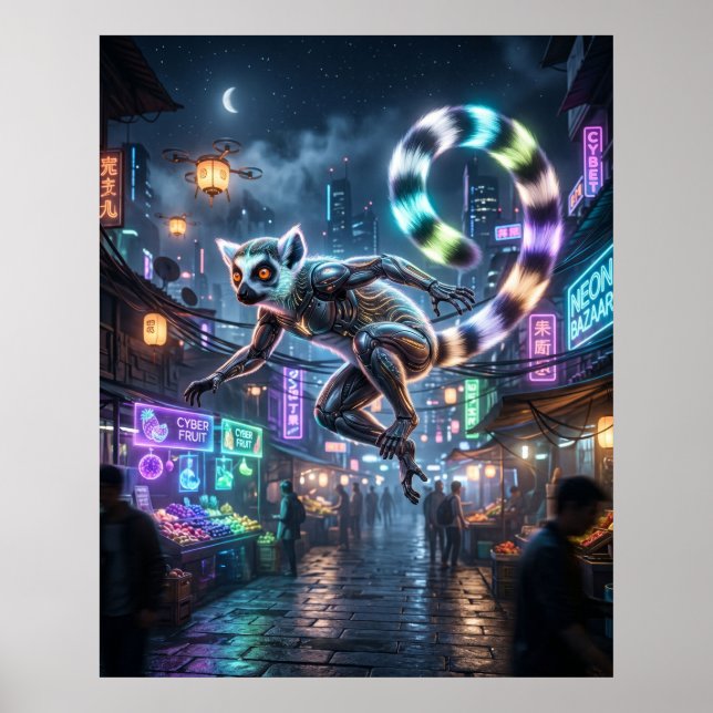 Circuit Lemur Moon Market Poster (Front)