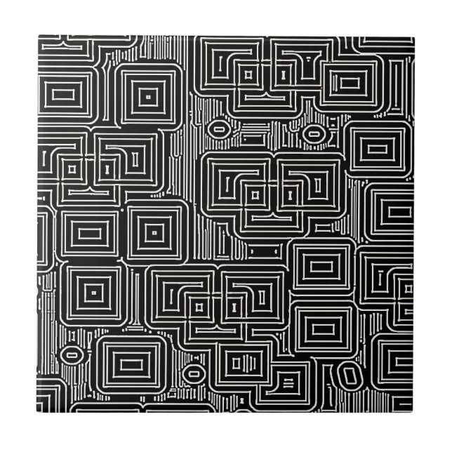 Circuit Maze  Ceramic Tile (Front)