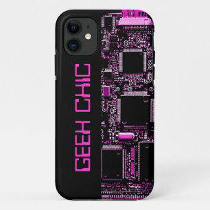Circuit Pink 'Geek Chic' iPhone case black