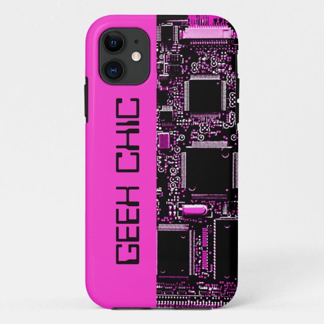 Circuit Pink 'Geek Chic' iPhone case pink (Back)
