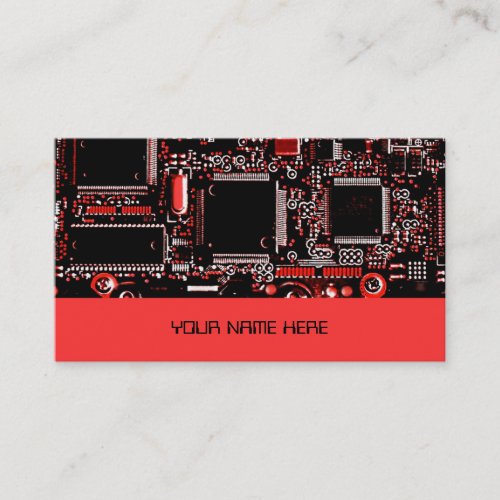 Circuit Red 2 business card template red