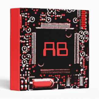 Circuit Red 2 'Initials' binder red