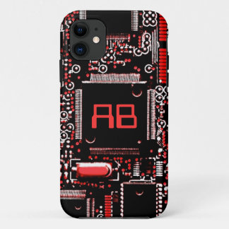 Circuit Red 2 monogram iPhone case