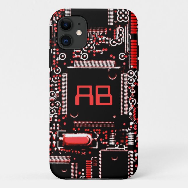 Circuit Red 2 monogram iPhone case (Back)