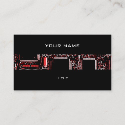 Circuit Red 2 stripe business card black back