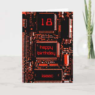 Circuit Red 'Age and Name' birthday card
