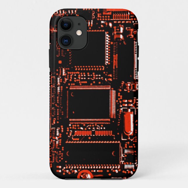 Circuit Red iPhone case (Back)