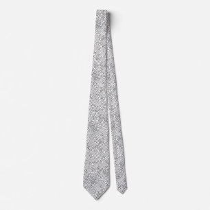 Circuitry - Black on White Neck Tie