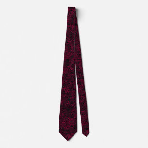 Circuitry - Neon Red on Black Neck Tie