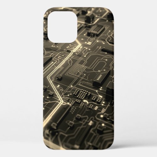 Circuitry Pulse The Tech Essence Series  _ Sepia iPhone 12 Case