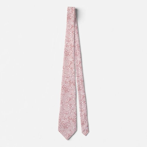Circuitry _ Ruby Red on White Neck Tie