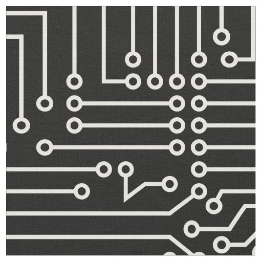 Circuitry - White on Black Fabric
