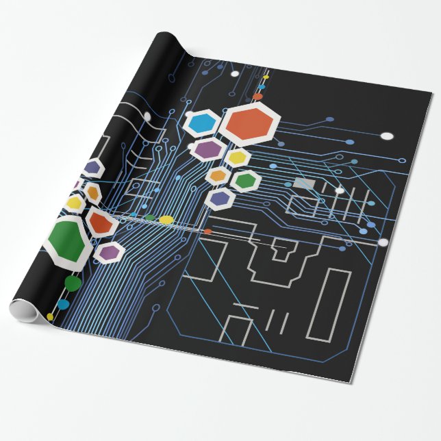 Circuitry Wrapping Paper (Unrolled)
