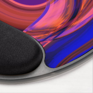 Circular and curved shapes in royal blue to copper gel mouse pad