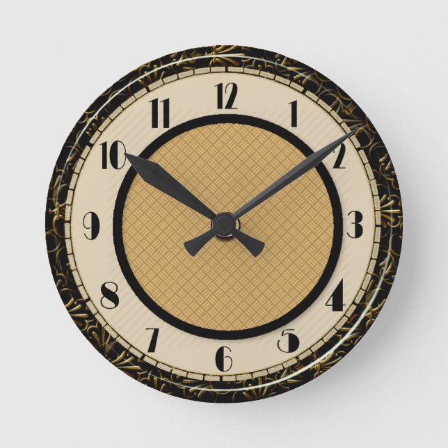 Circular Art Deco Style Smart Round Clock (Front)