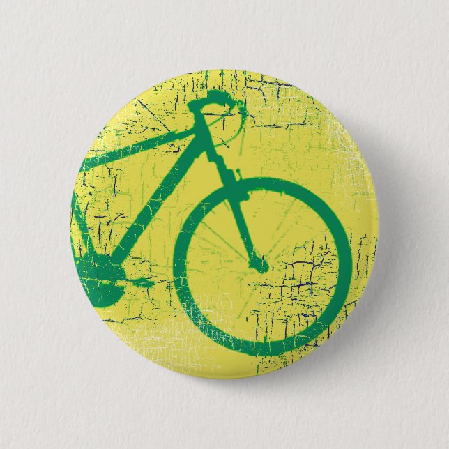 circular bicycle green pinback button (Front)