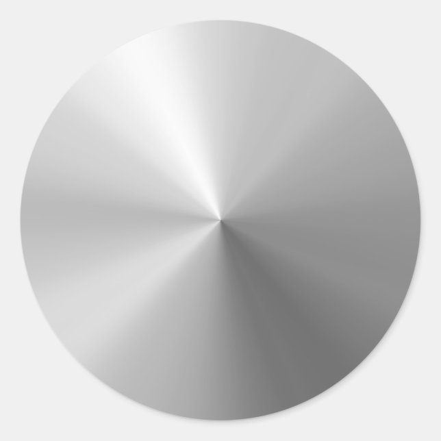 Circular Brushed Aluminum Textured Classic Round Sticker (Front)