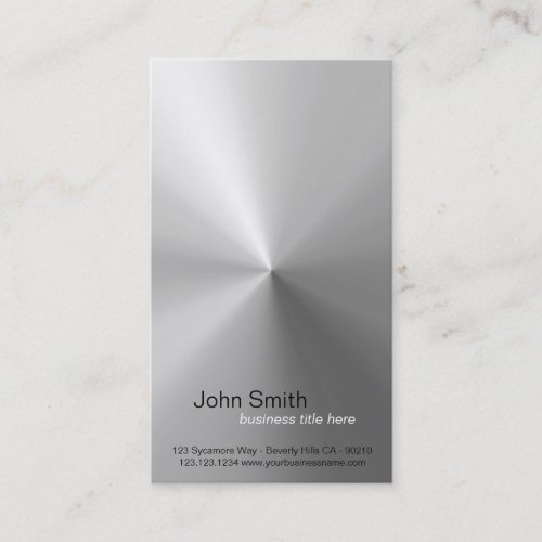Circular Brushed Metal Design Vertical Card Business Cards