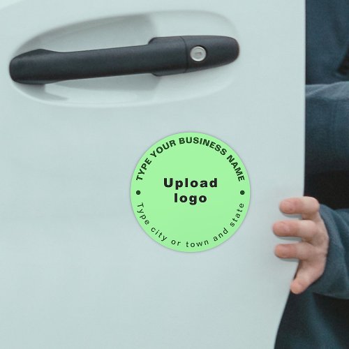 Circular Business Brand Texts on Light Green Car Magnet