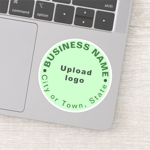 Circular Business Brand Texts on Light Green Vinyl Sticker