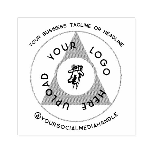 Circular Business Logo with Social Media Rubber Stamp