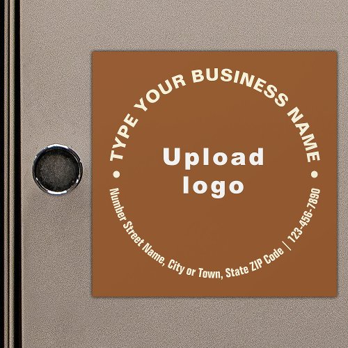Circular Business Texts on Brown Magnetic Card
